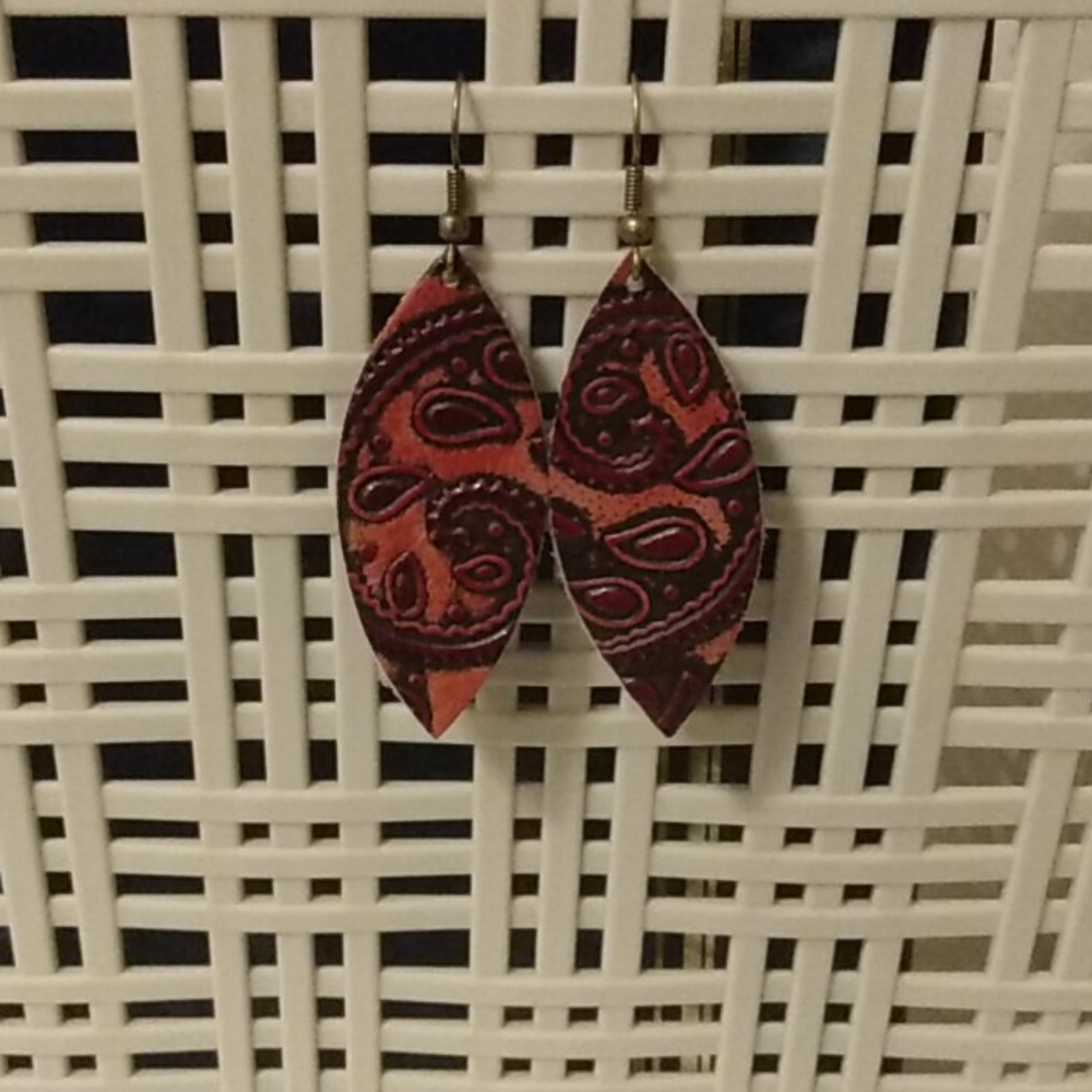 2 for $9 -Cute leather earrings!